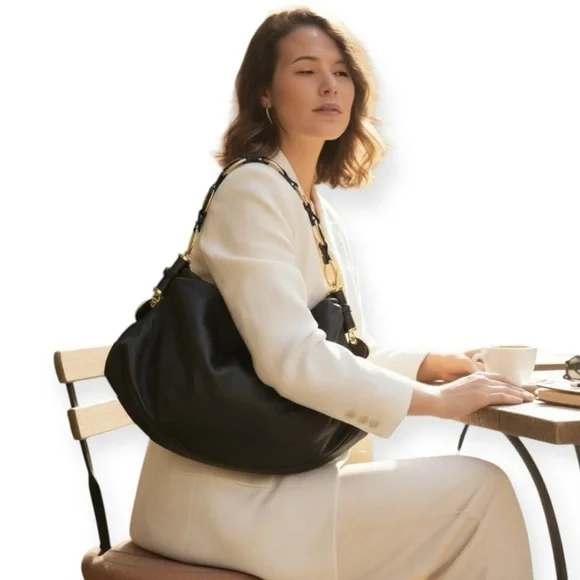 Yves Saint Laurent Vintage Mombasa Hobo Bag – Black Leather, Gold-Tone Handle - Picture 6 of 6